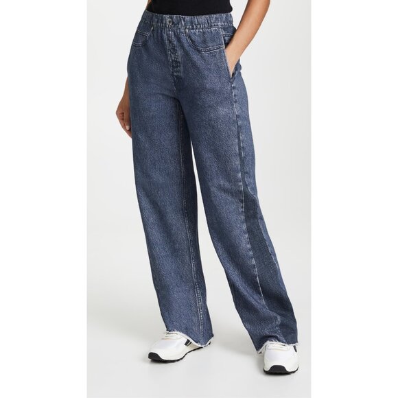 NWT rag & bone Miramar Wide Leg in Bridle Trail Photo Printed Faux Jean Pants XS - Picture 10 of 12